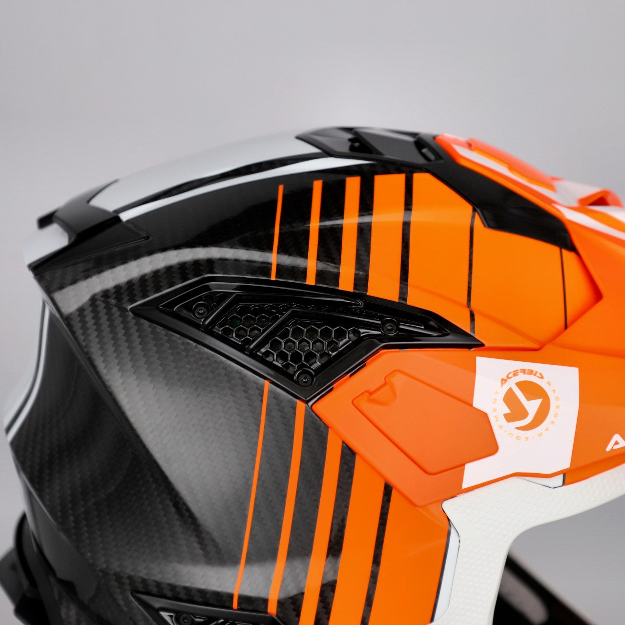 AIRSTRIKE-C CARBON HELMET ORANGE/WHITE 203