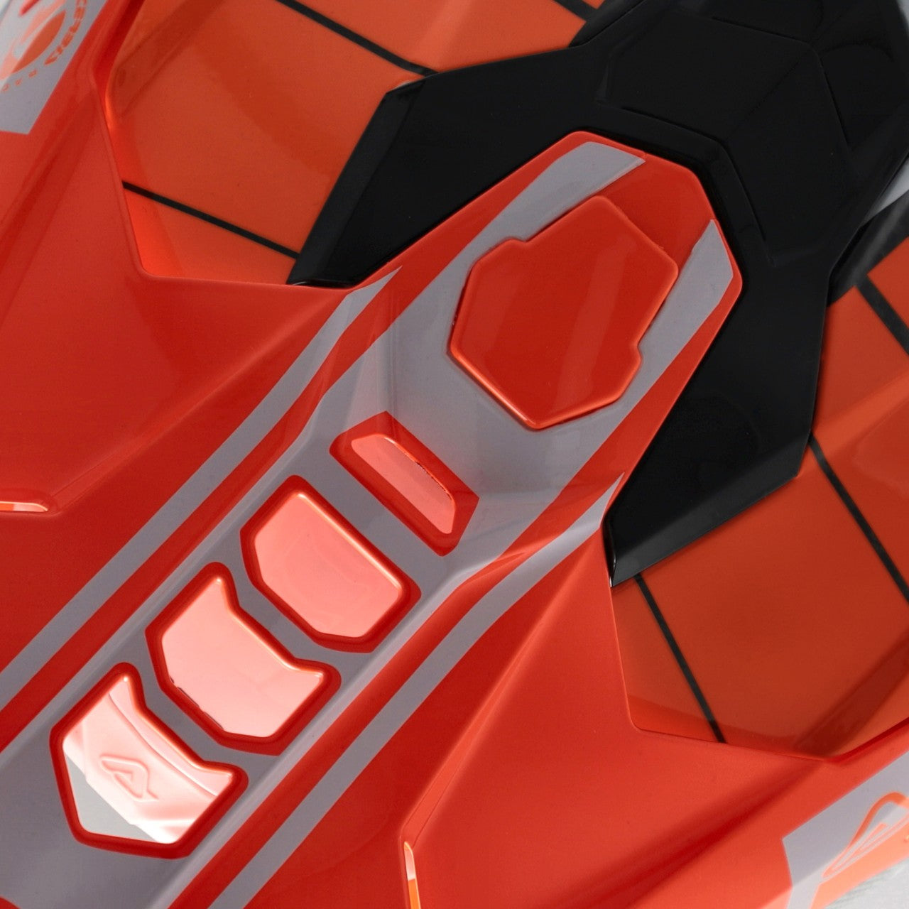 AIRSTRIKE-C CARBON HELMET ORANGE/WHITE 203