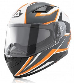 **FULL FACE X-STREET HELMET MATT ORANGE/WHITE