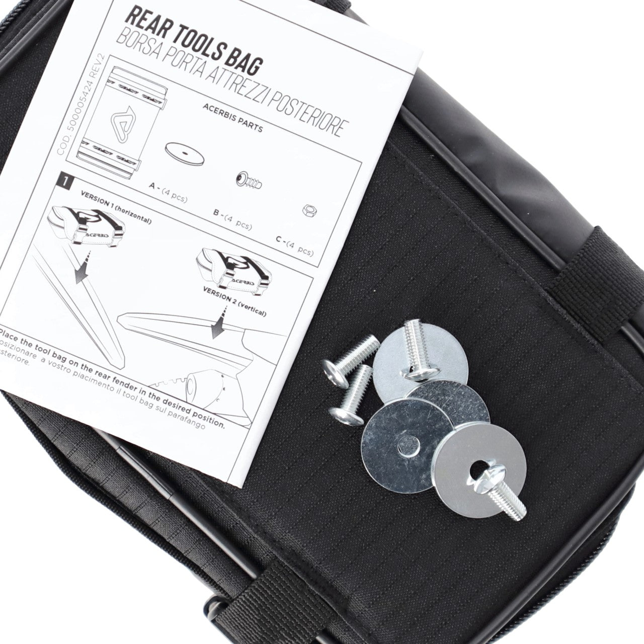 REAR FENDER TOOLS BAG LOGO BLACK/ WHITE