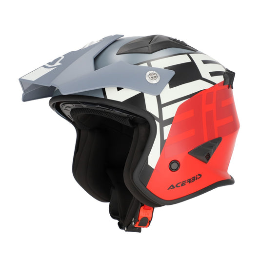 JET ARIA GRAPHIC HELMET GREY/RED