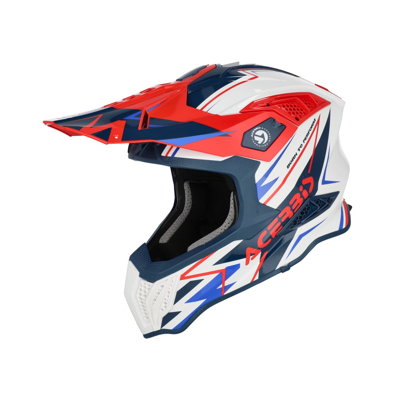 AIRSTRIKE-X HELMET WHITE/BLUE/RED FIBRE 034