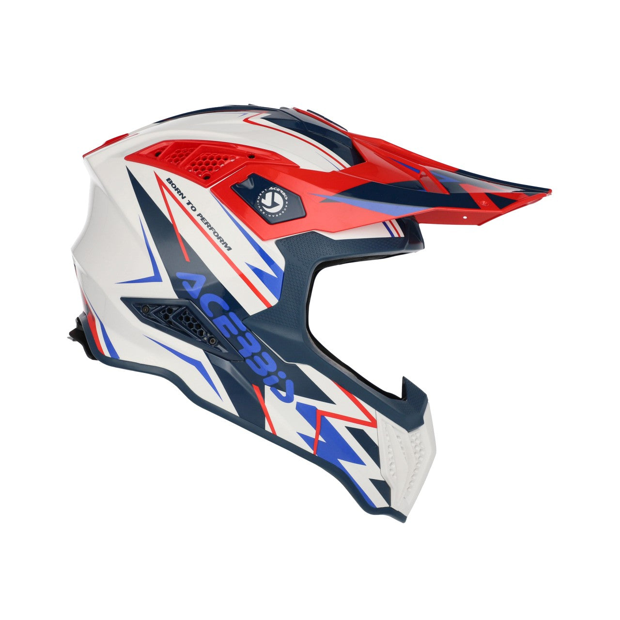 AIRSTRIKE-X HELMET WHITE/BLUE/RED FIBRE 034