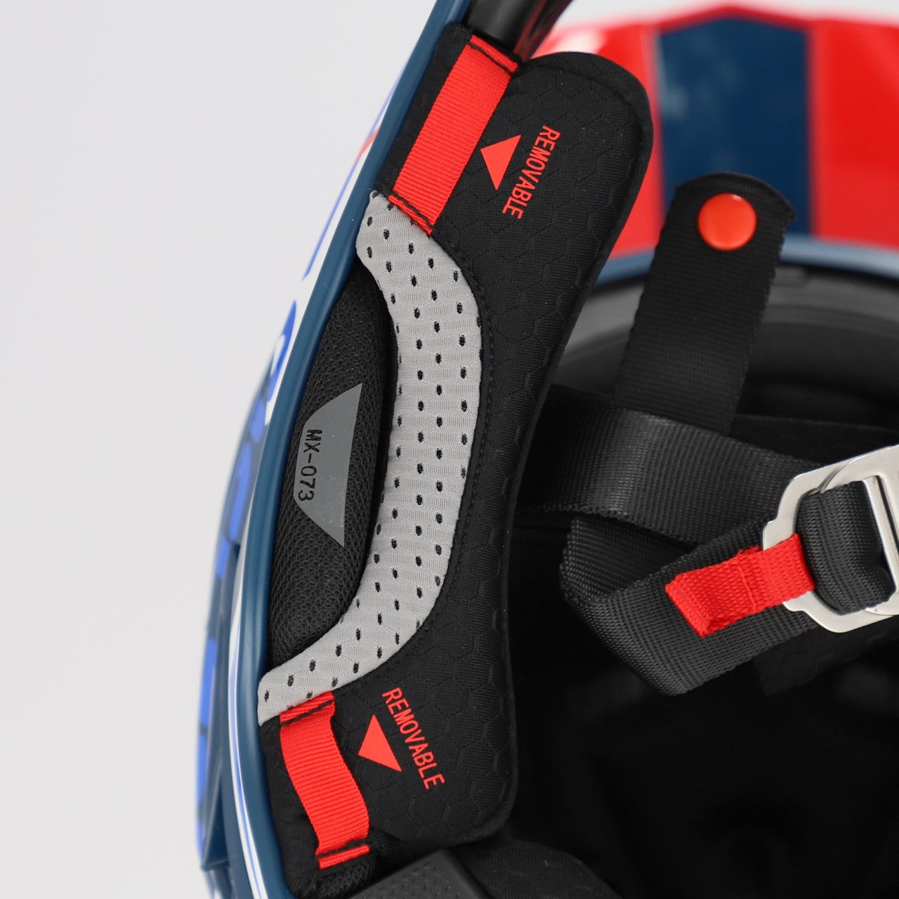 AIRSTRIKE-X HELMET WHITE/BLUE/RED FIBRE 034