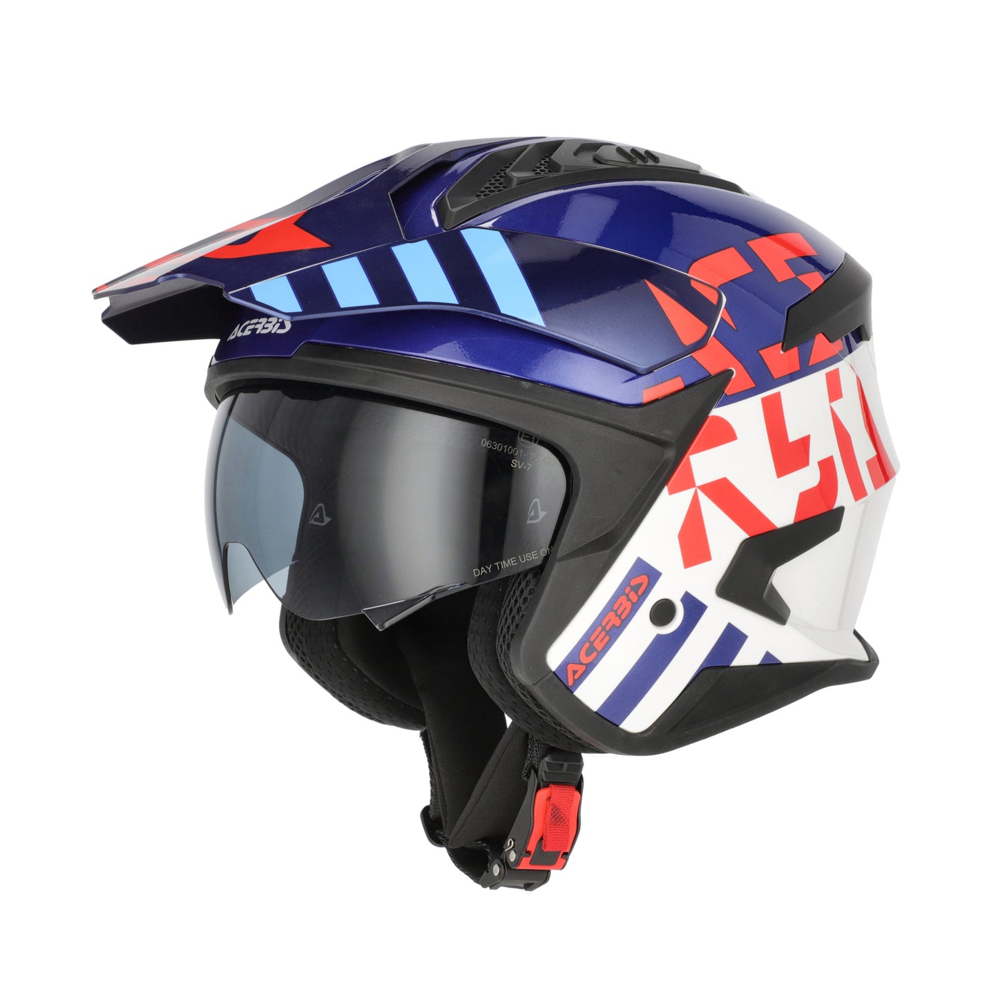 JET ARIA EVO GRAPHIC HELMET WHITE/BLUE/RED 034