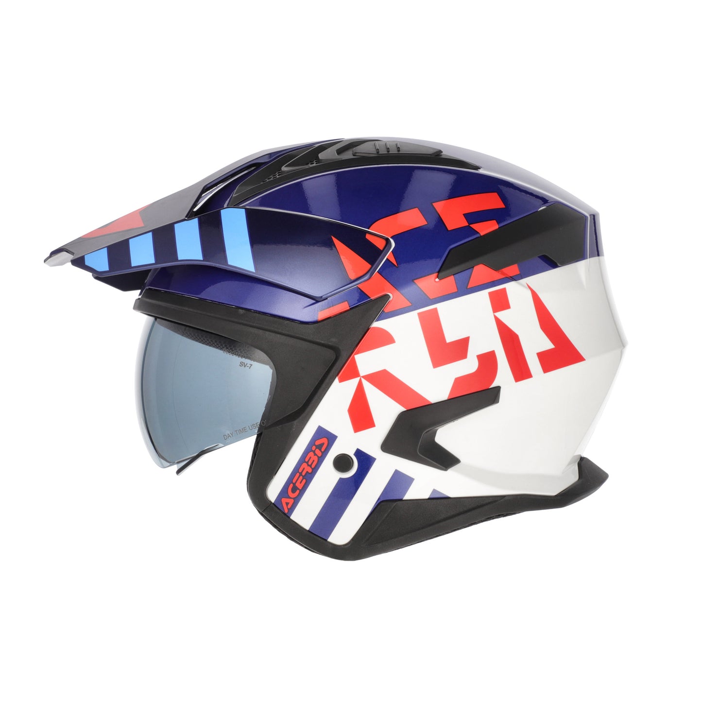 JET ARIA EVO GRAPHIC HELMET WHITE/BLUE/RED 034